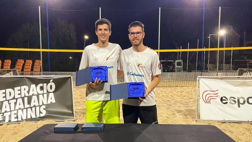 Gerard Torres i Pol Flilella amb els trofeus de subcampions de Catalunya