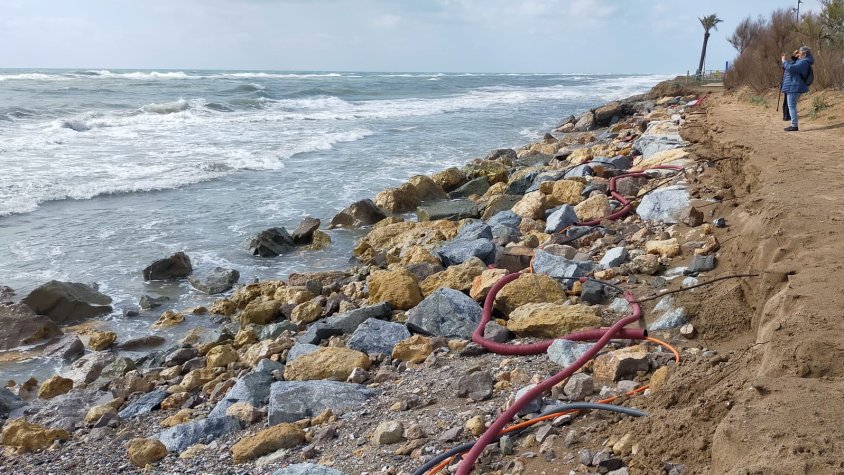 Plaja del Prat actualment, després del temporal Cèlia
