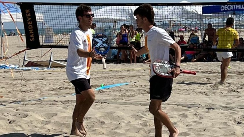 Victòria dels germans Fillella a segona jornada de la Lliga Mapfre. Foto: Beach Tennis Prat