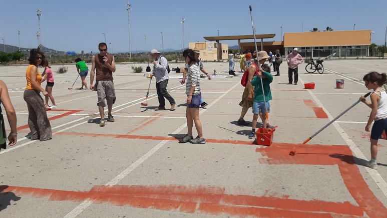 Activistes d'Ecologistes en Acció durant la protesta del mes de maig