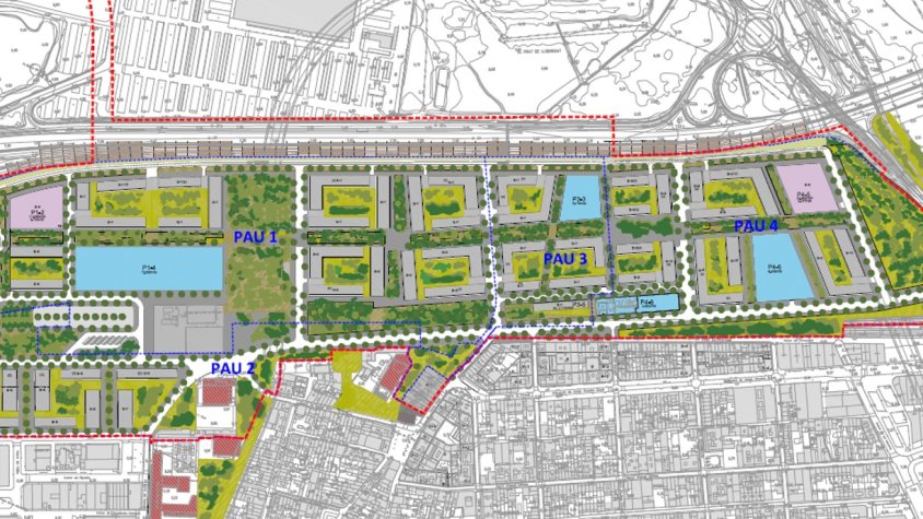 El pla urbanístic Estació-Seda-Paperera preveu carrers amples i grans espais verds entre els habitatges
