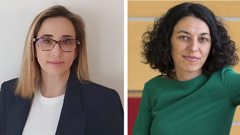 El pròxim 1 de juliol, Eva Valenzuela, a l'esquerra, rellevarà Sonia Corrochano com a directora de l'aeroport del Prat