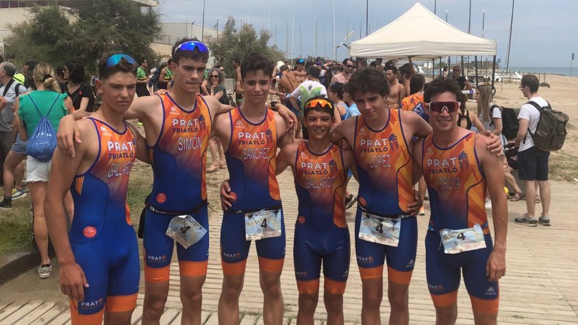 Exhibició de l'equip jove del Prat Triatló 1994