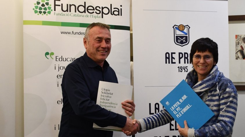 Luis Quiñonero, president de la Fundació Associació Esportiva Prat i Cristina Rodríguez, directora general de Fundesplai