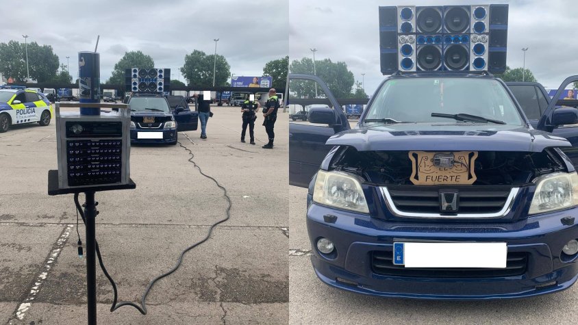 Imatges de l'equipament de so requisat en el moment de la intervenció policial
