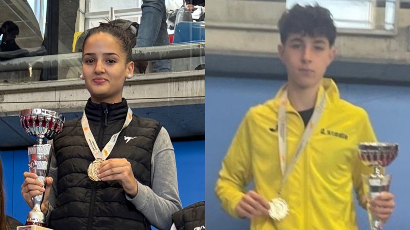 Nora El Harche (esquerra) del Do Jon i Daniel López (dreta) del Gym Studio Fran Martín es van proclamar campions de Catalunya