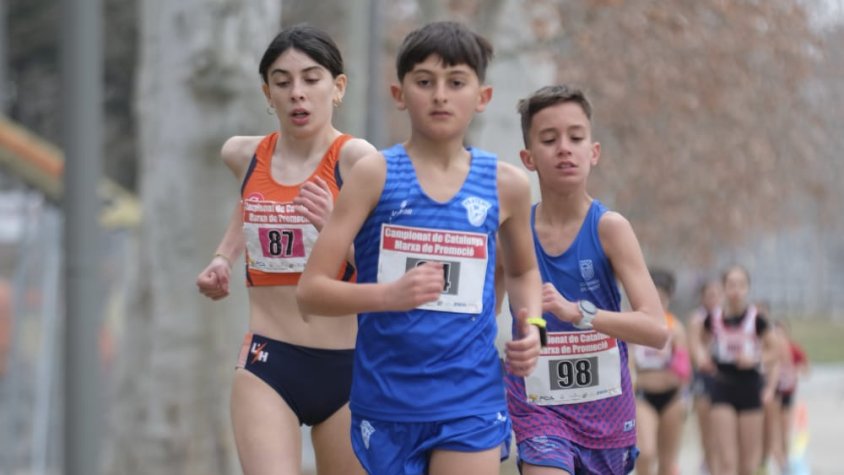 Arnau Miralles (al centre) va ser segon al Campionat de Catalunya sub 14 a Lleida