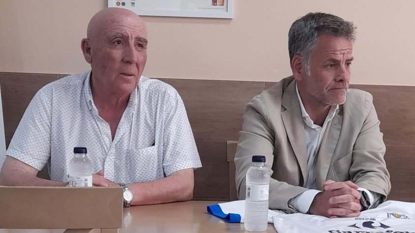 Pepe Delgado i David Vilajoana a la presentació del nou entrenador