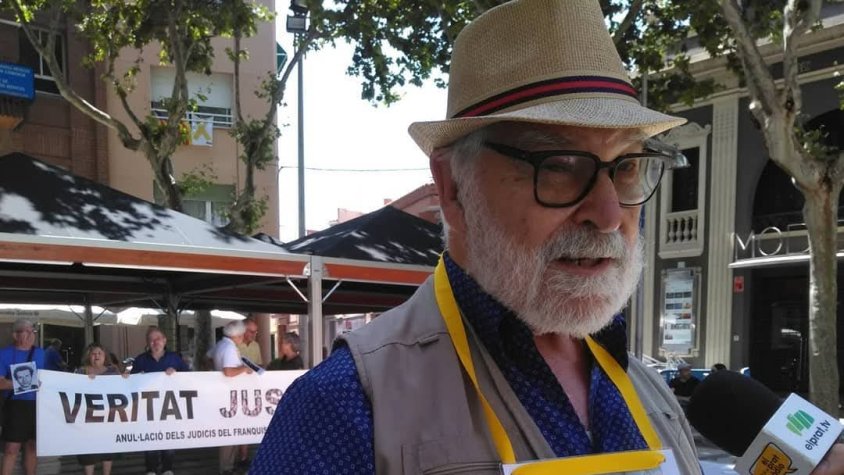 Lluís Serra i Sancho durant un acte de Memòria Històrica al Prat (2019)